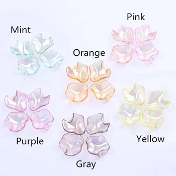 

30pcs Transparent Acrylic Leaf Petals Flower Frosted Acrylic Spacers Beads For Wedding Earrings DIY Makeing Accessories