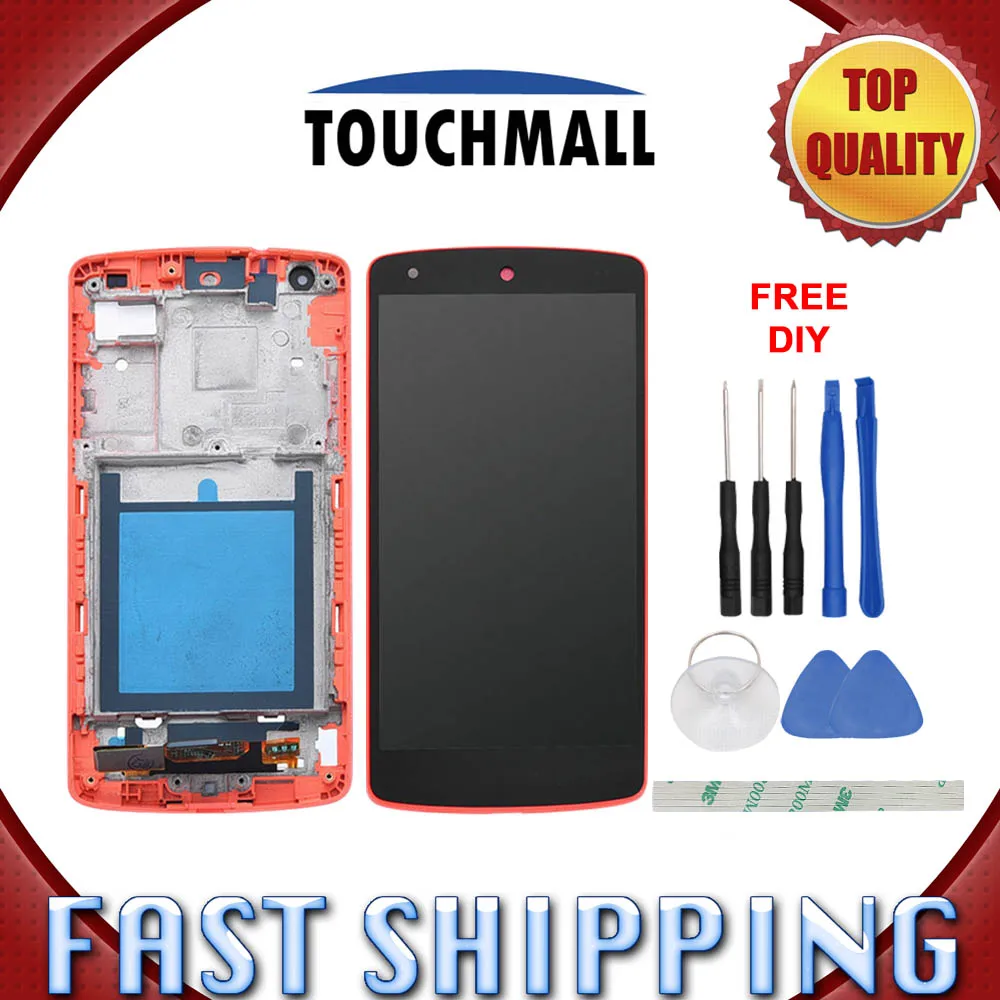 New LCD Display + Touch Screen with Frame Assembly Replacement For LG Nexus 5 D820 D821 4.95-inch Black Red Tools |