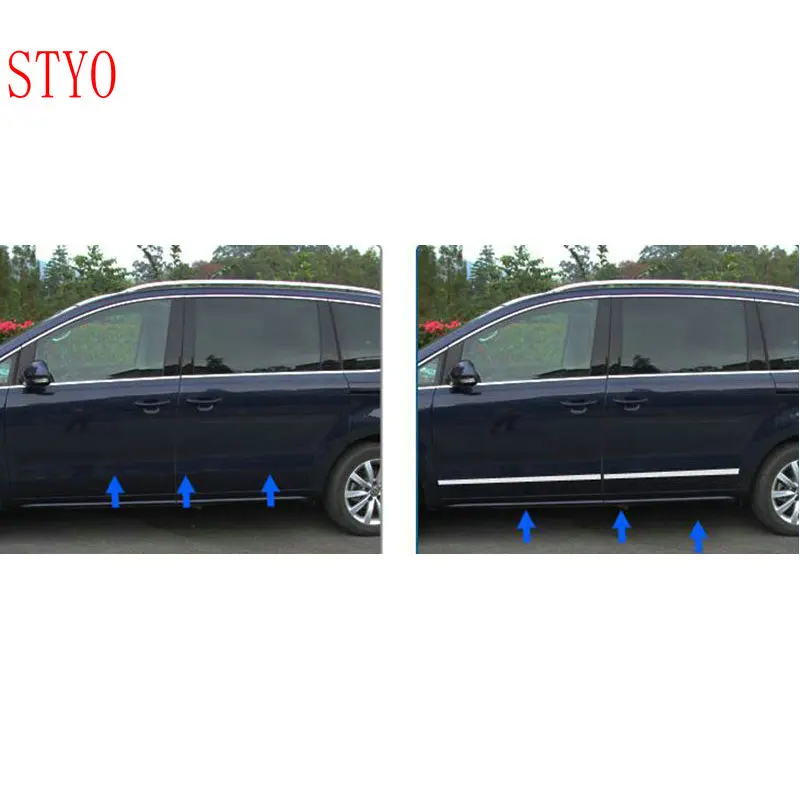Styo нержавеющая сталь автомобилей до двери сбоку Средства ухода за кожей под давлением крышки Накладка для VW Sharan 2013