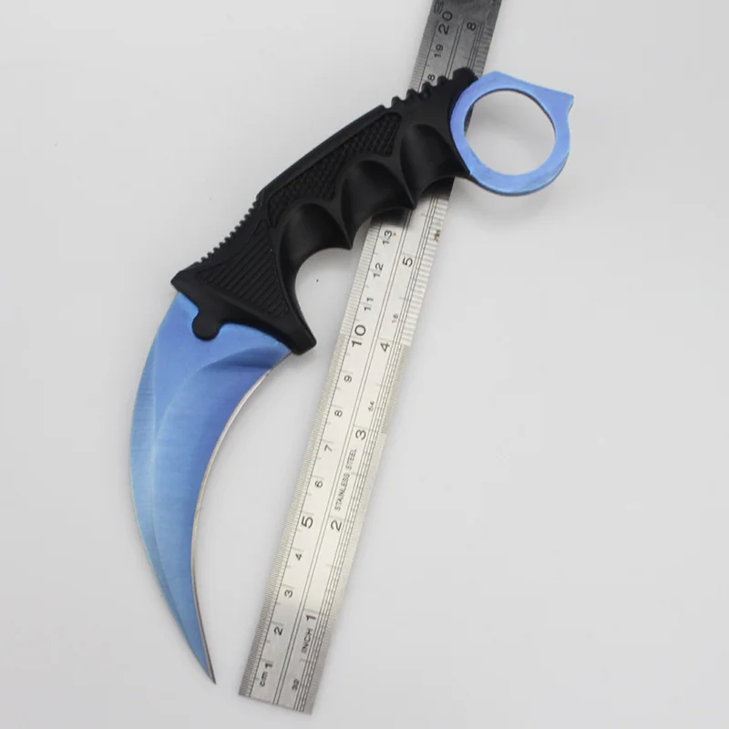 Karambit нож Тактический фиксированный нож с лезвием Faca Cuchillo De La Supervivencia Couteaux Lame Fixe CSGO Kelebek боевой нож - Цвет: blue