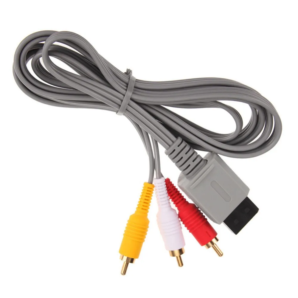1 8 м аудио-видео AV композитный 3 RCA кабель для более быстрого видео консоли Nintendo Wii |