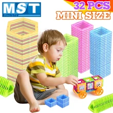 32 шт. мини размер магнитные блоки пластиковая модель магнит игрушка Магнитный дизайнерский Строительный набор Магнитные Развивающие игрушки для детей