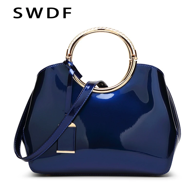 

SWDF 2018 High Quality Patent Leather Women Bag Ladies Cross Body Messenger Shoulder Bags Handbags Women Famous Brands
