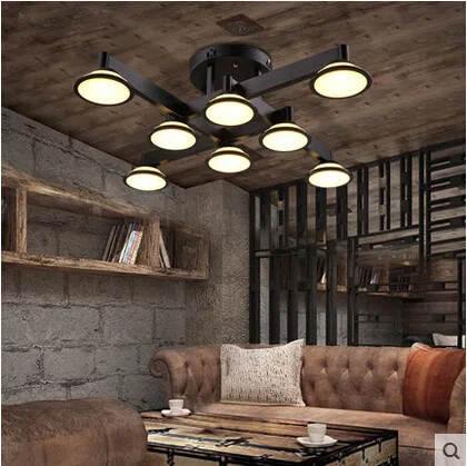 

modern minimalist black iron ceiling light living room bedroom light 110-240V