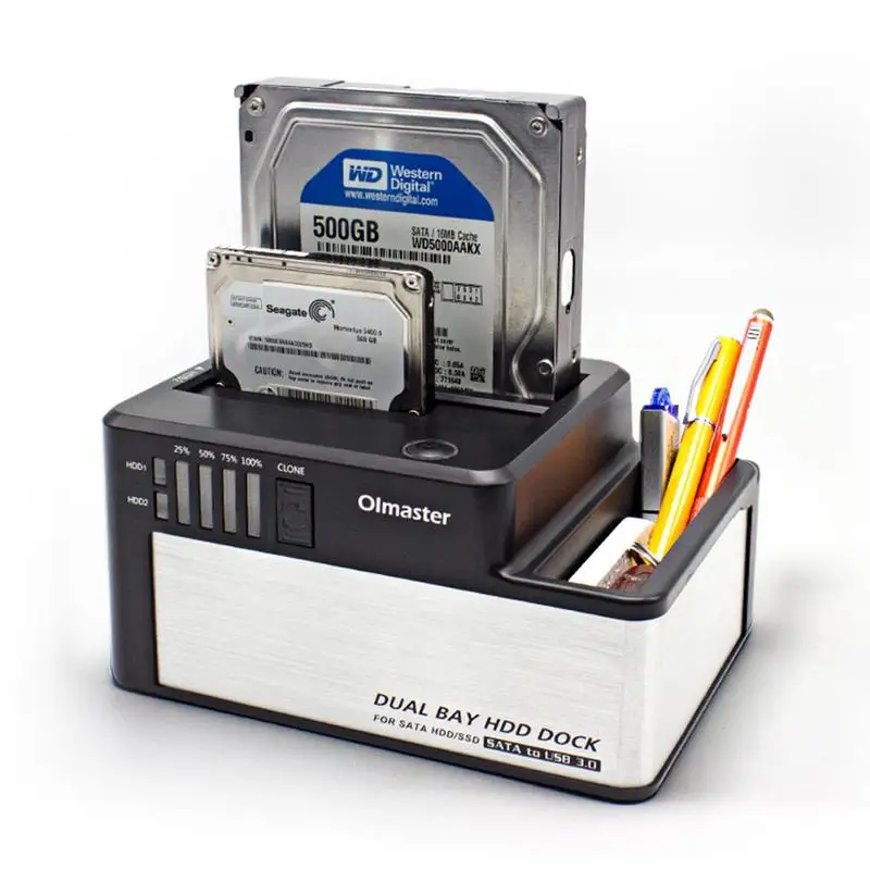 

2.5/3.5" Dual Disk External Hard Disk Box Base Serial Port USB3.0 External Mobile Hard Drive Docking Station LED Indicator
