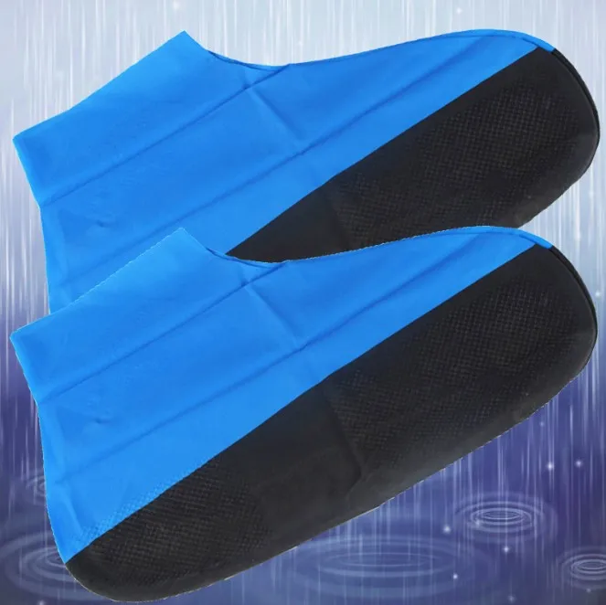 1 пара многоразовых латексных водонепроницаемых чехлов для обуви; нескользящие резиновые сапоги для дождливой погоды; Высококачественная обувь; легко надевается в краску - Цвет: Синий