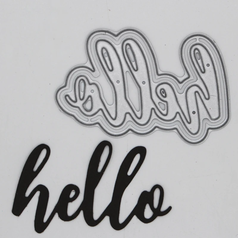 

Word 'Hello' Metal Cutting Dies Scrapbooking Album Decoration Embossing Paper Card Craft 60*37 mm