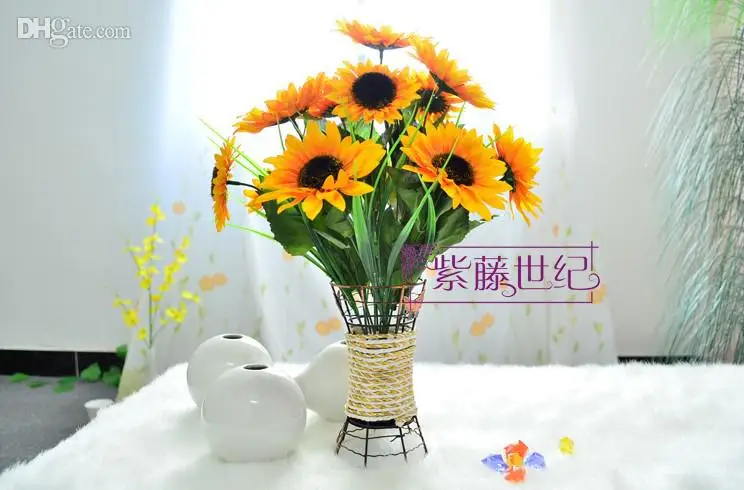 Simulation SunFlower 14 heads Sunflowers Artificial Silk Flowers Home Garden Decor 30pcs 20pcs