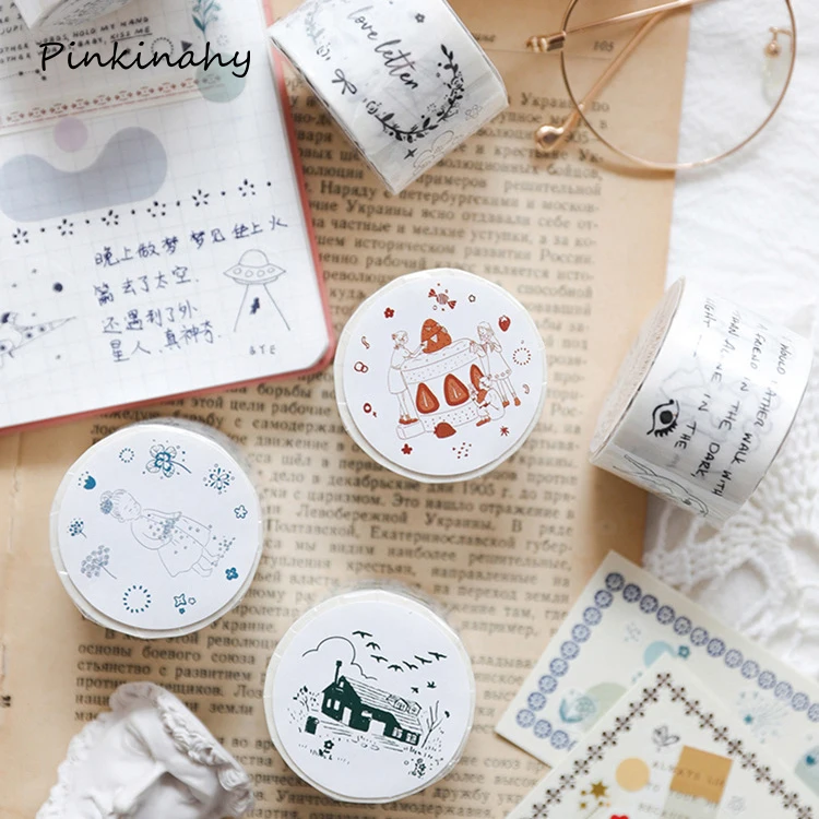 Cartoon Food Planet Washi Tape Paper Masking Diy Scrapbooking Journal Stickers