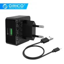 ORICO QC быстрое зарядное устройство с бесплатным микро USB кабелем QC 2,0 USB настенная Быстрая зарядка для iPhone iPad samsung Xiaomi Oneplus