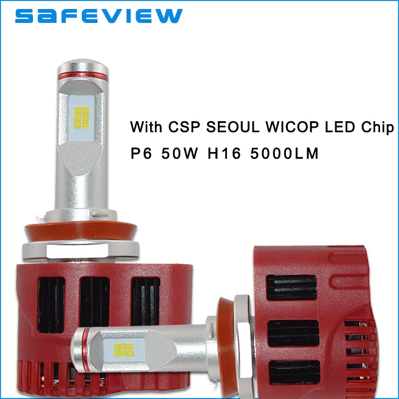 

High power DC11V-30V 50W Car LED Headlight H16 H9 Bulb for SEOUL CSP LED Chip Lighting Source 5000LM 6000K