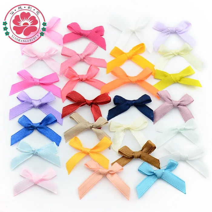 

500pcs/lot Wholesale Handmade DIY Pre Tied Satin Ribbon Bow Wedding Scrapbooking Embellishment Crafts Accessory 1-9