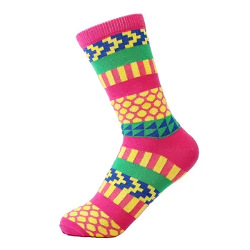 

LEGICON Summer Women's Fashion Socks Cotton Geometry Womens Socks Brand Retro Colorful Casual Sock Women 2 Pairs/lots 04-2339