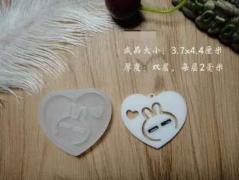 

1pcs Rabbit loving bow tie Liquid silicone mold DIY resin jewelry pendant necklace pendant mold resin molds for jewelry
