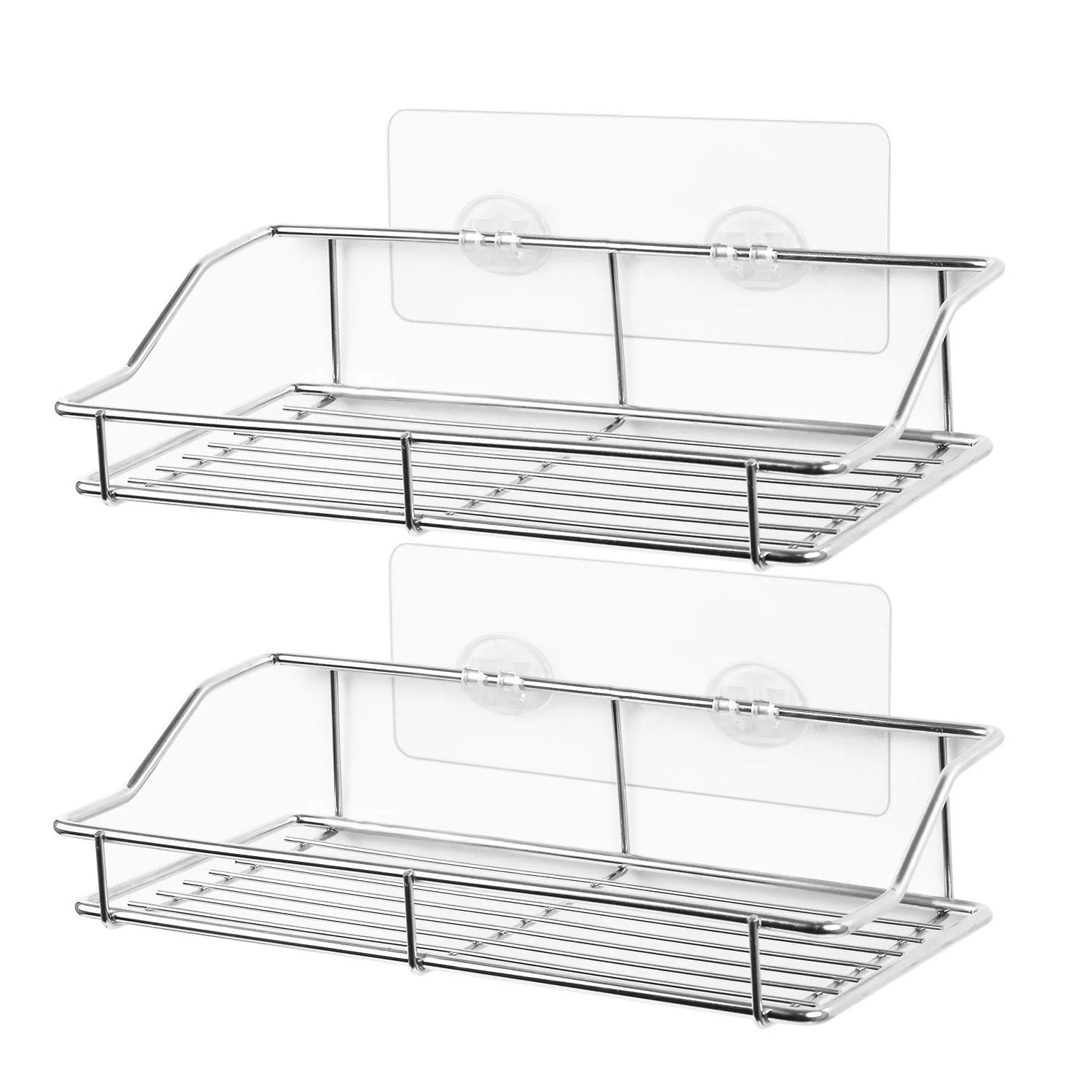

Bathroom Shelf, Wall Mounted Shower Caddy Traceless Adhesive, No Drilling Storage Organizer Rack Stainless Steel Kitchen, Bath