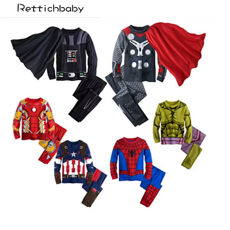 

Fashion Boys Clothes Cartoon Spider-man Baby Clothes Set Kids Loose-Fitting Clothes Home Boys Tracksuits