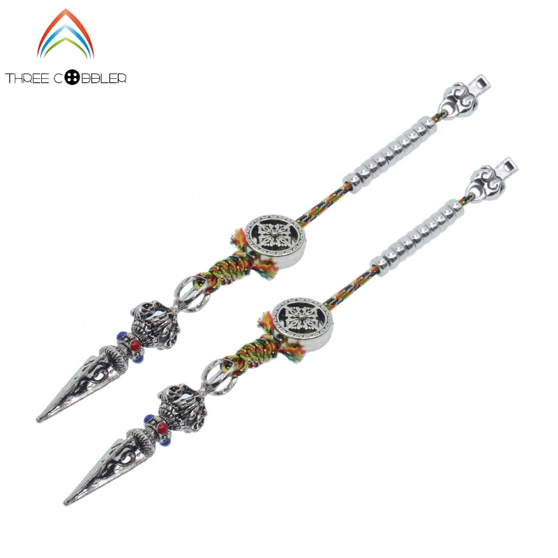 

ib3110 Tibetan silver mala counter,Multicoloured line small counter,ancient hand counter,108 bead necklace accessories 2pairs