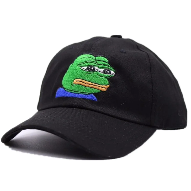 

Sad Kermit Tea Cap Frog Pepe Feels Bad Man Embroidery Sun-shade Snapback Hip Hop Baseball Cap The Sad Meme Frog Hat