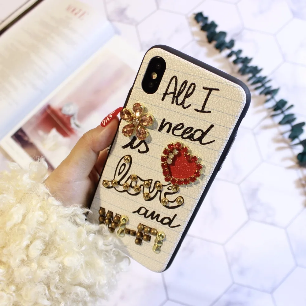 Aoweziic Роскошная любовь WiFi ивовые ногти экстравагантная дрель для iphone X XR XS MAX