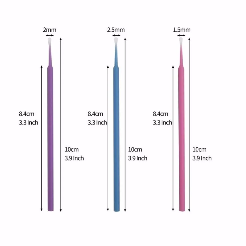 Горячая 100 шт./пакет прочный Micro одноразовые для наращивания ресниц кисти отдельных Аппликаторы тушь для ресниц удаления тампоны, инструменты