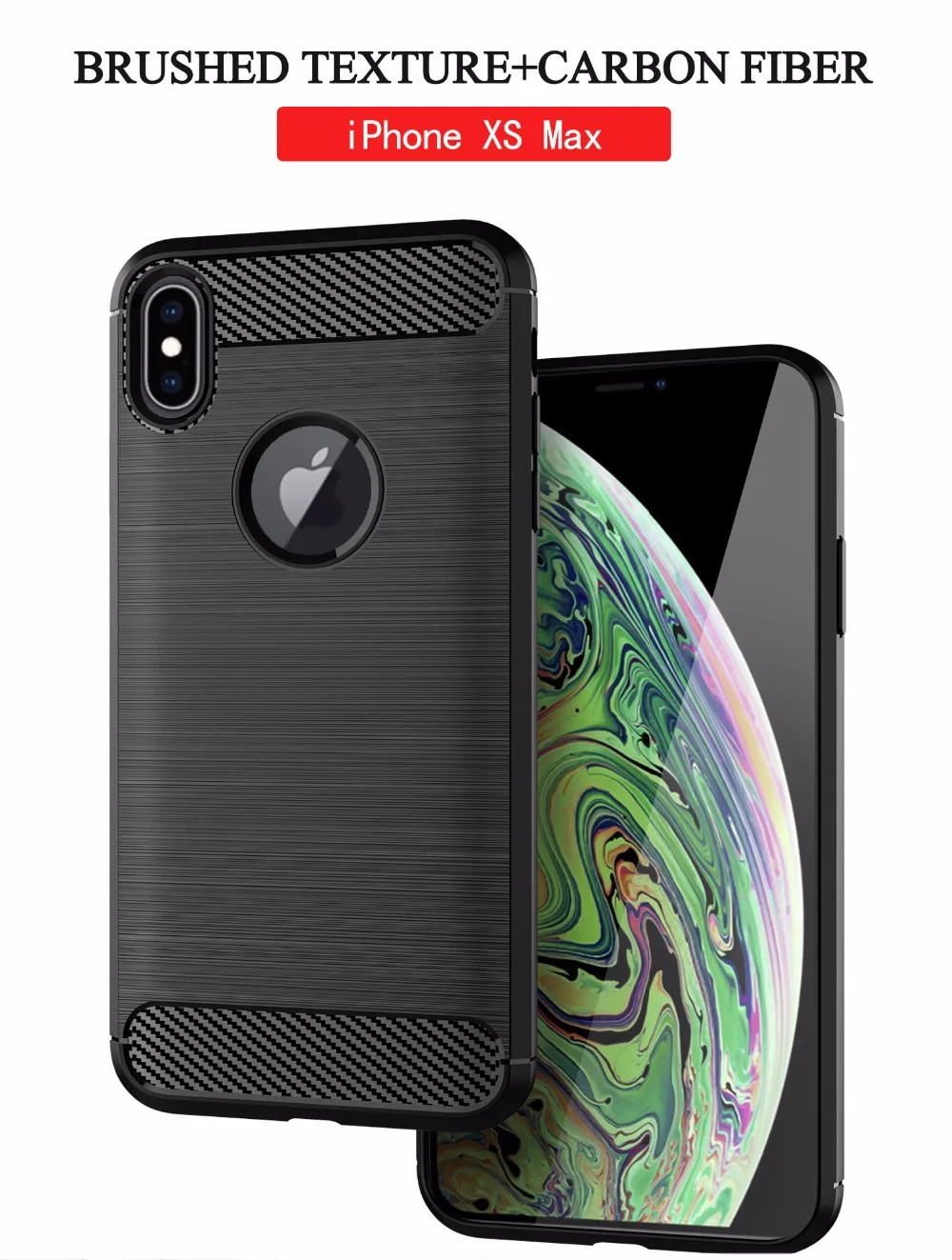 Shockproof Phone Case For iPhone XS Cases for iPhone XS MAX iPhone XR Case Carbon Fiber Soft TPU