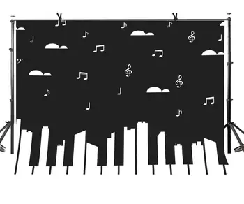 

150x210cm Music Elements Backdrop Piano Black and White Keys Music Elements Photography BackgroundPhoto Screen