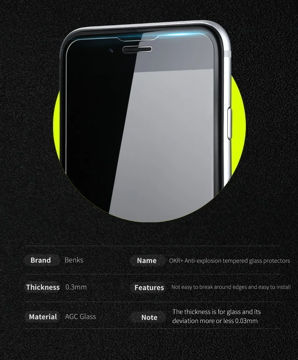 Benks Закаленное Анти-синий луч Закаленное стекло пленка для iPhone8 7/7 8 Plus 0,3 мм тонкий экран Защитная крышка с розничной посылка
