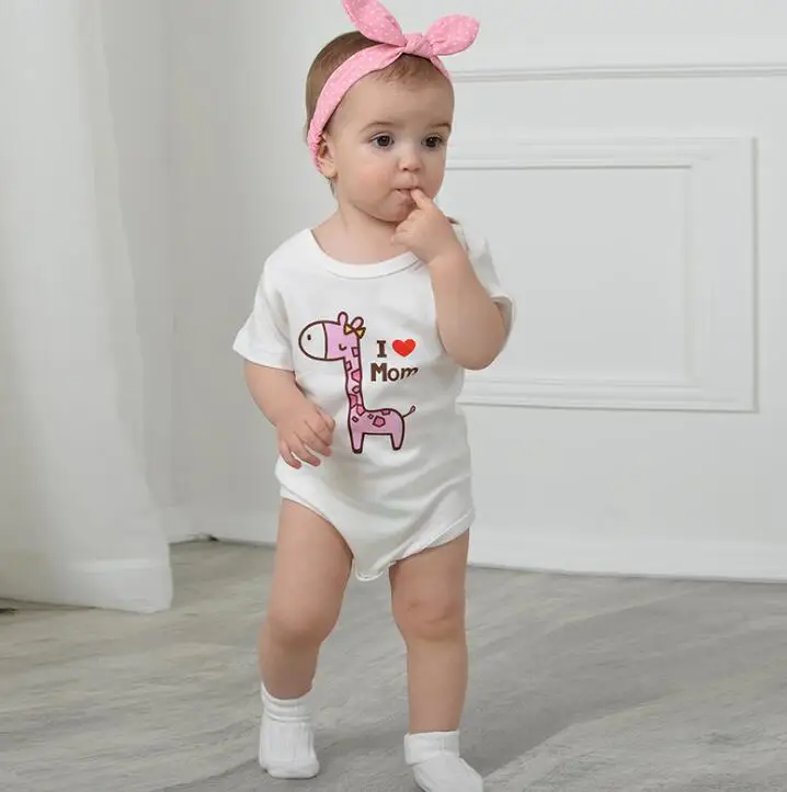 جديد الرضع طفل رضيع ملابس فتاة Babygrows Playsuit رومبير أنا مدمن مخدرات Daddys القلب المولود الجديد الملابس للجنسين الطفل السروال القصير