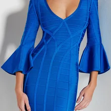 3 цвета Высокое качество HL Половина рукава синий хаки черный v-образный вырез искусственный шелк толстый Бандажное платье Коктейльные Вечерние Элегантные платья