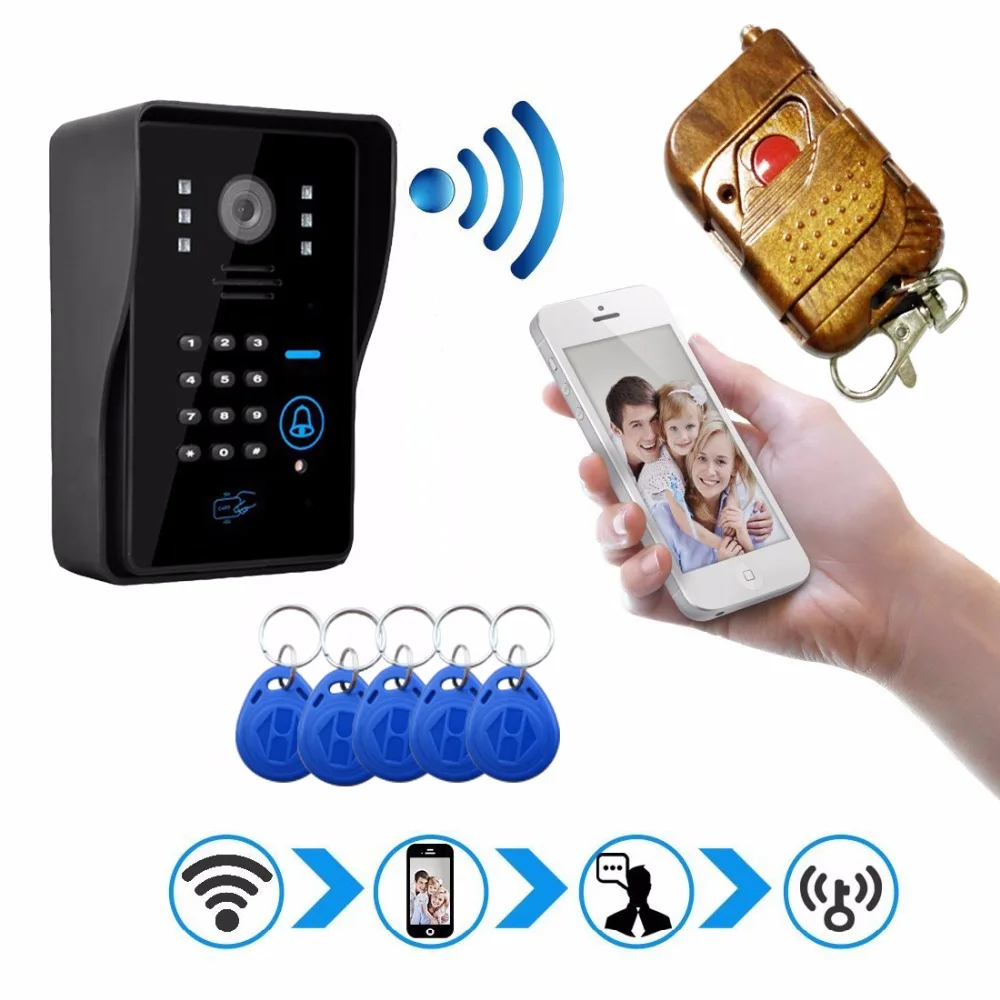 Дверной Звонок IP с Wi Fi беспроводная видеокамера домофон телефон паролем