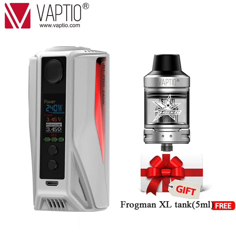 

Vape mod Vaptio N1 Pro 240W Electronic Cigarette With 2/5ml atomizer Box MOD 240W support 2/3 18650 battery fit 510thread tank