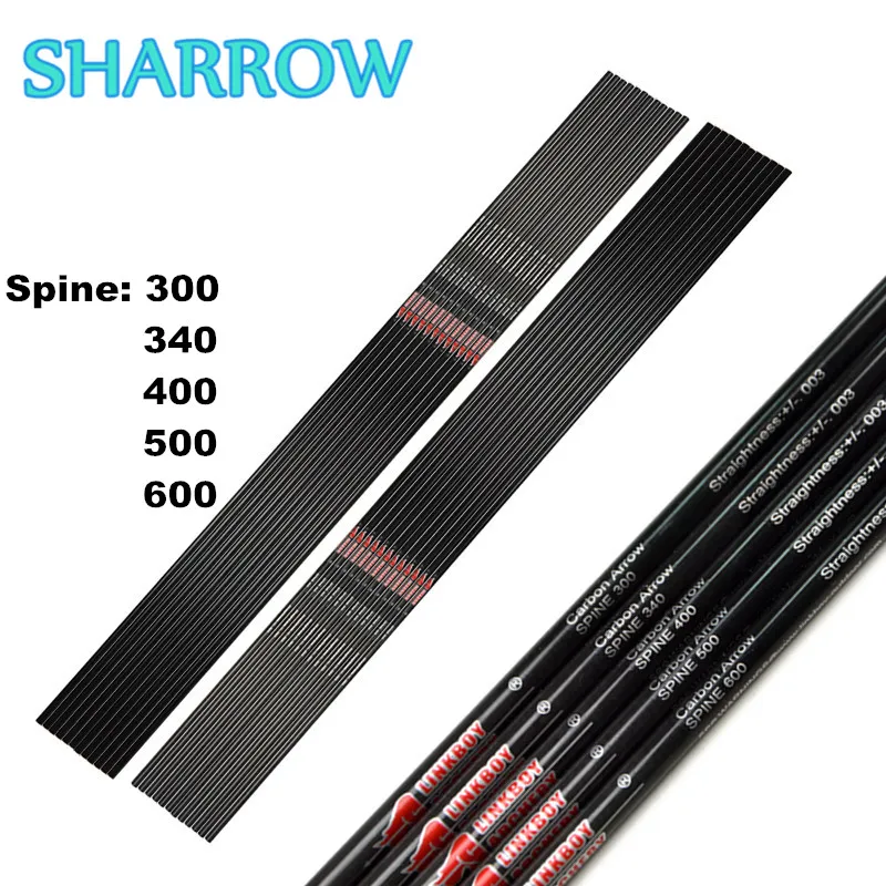 12 Frecce In Puro Carbonio SHARROW 30″ | ID 6.2 Mm SP250-600 | Tiro Con L’arco Caccia