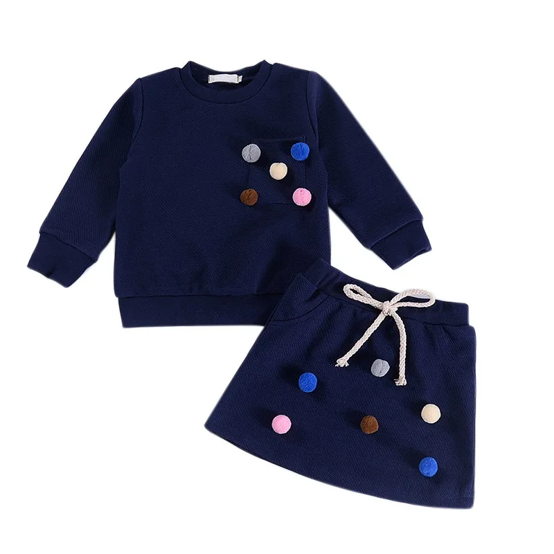 

Children Baby Girls Casual Cotton Infant Long Sleeve Clothing Set Sweatshirts Tops+Skirt Set