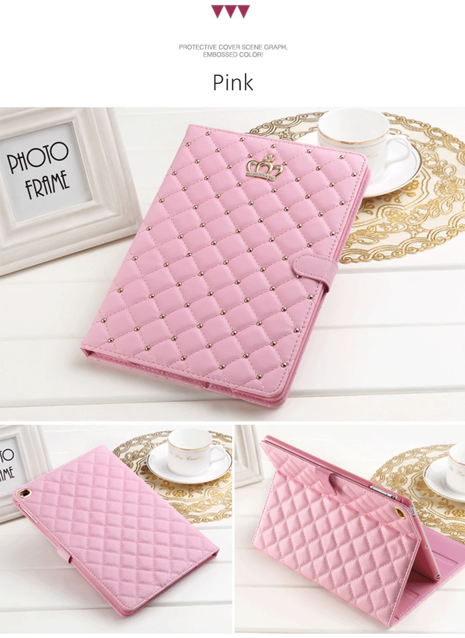 Luxury Flip Case 7.9inch Tablet Sleeve Protective Cover Shell For iPad Mini1234 9.7 For ipad 234 Auto Sleep Wakeup Holder Stand (10)
