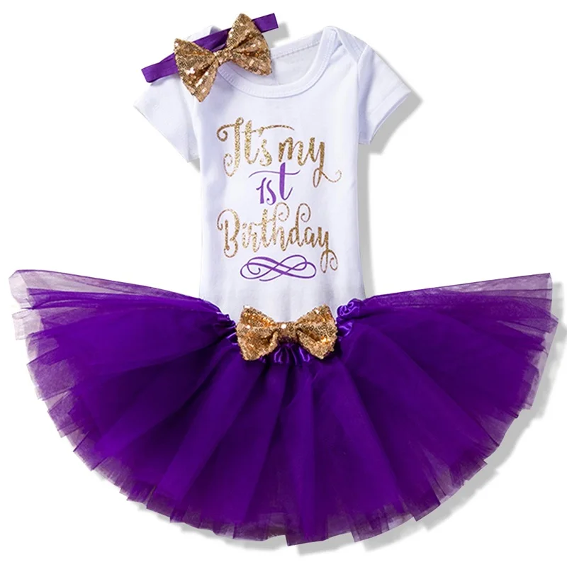 Детская одежда для крещения для маленьких девочек, мини-платье для первого дня рождения для маленьких девочек, комплект одежды с юбкой-пачкой для малышей, Рождественская ткань - Цвет: as picture