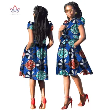

Women African Clothing 2017 Dashiki Short Sleeve Dress Knee-Length A-Line African Print Dresses Plus Size African Clothing WY687