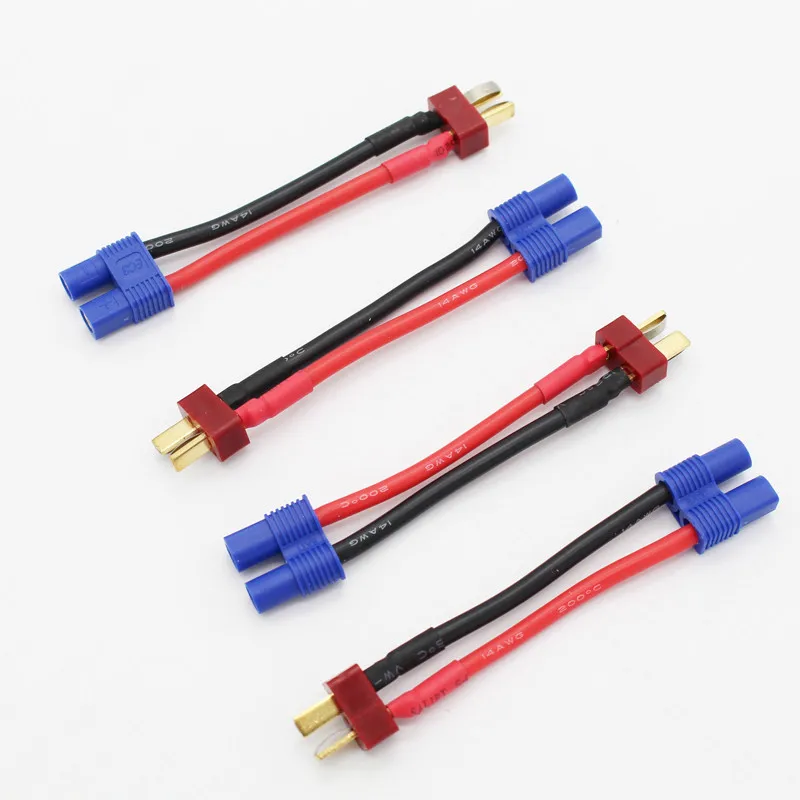5 pcs/Lot T Plugs Male to Female EC3 Connector 14AWG 60 mm Wire Cable Adapter For RC Parts | Обустройство дома