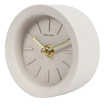 

Small Simple Nordic Style Table Clock Non-Ticking Desk Clock Home Decoration Cement Desk Clocks Quartz Table Clock Modern Timer