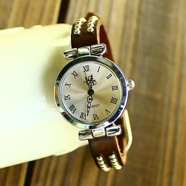 

High quality vintage roman number Cow leather watch women ladies fashion dress quartz wrist watch KOW008