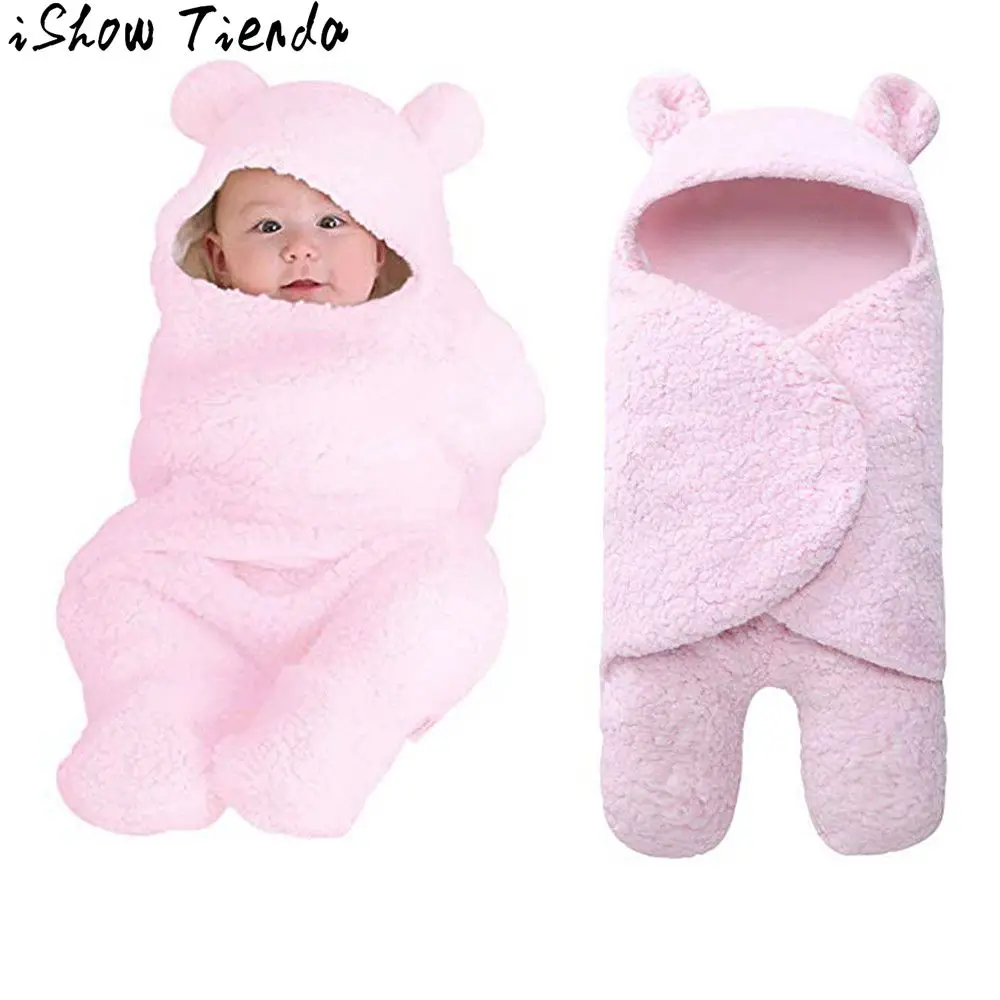 Newborn Baby Cute Swaddling Cotton Receiving White Sleeping Blanket Boy Girl Wrap Swaddle Infant