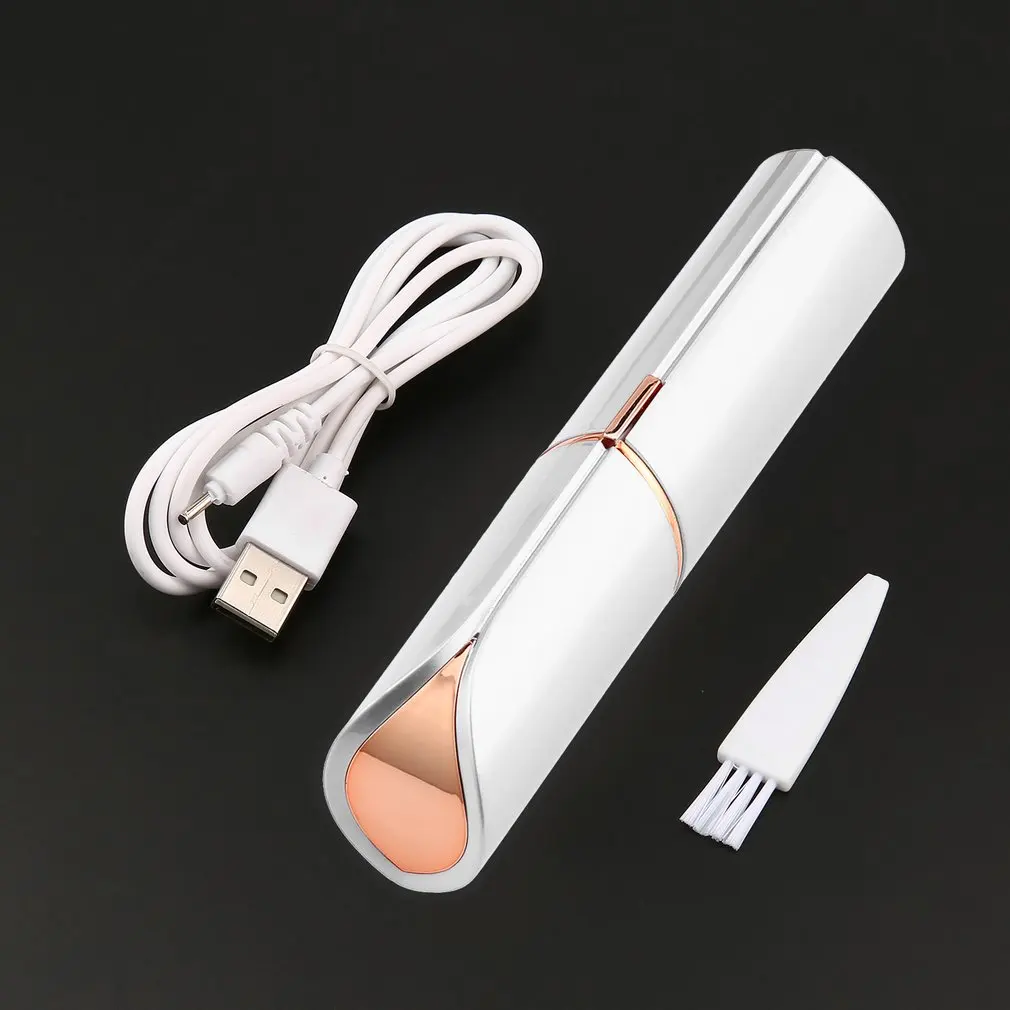 

Women USB Rechargable Electric Painless Hair Removal For Face Body Depilator Lipstick-shape Neck Leg Shaving Tool