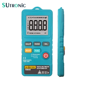 

RM088 Extra Mini Digital Multimeter 8000 counts Line Frequency True-RMS Flash light AC/DC Voltage Ohm with buzzer