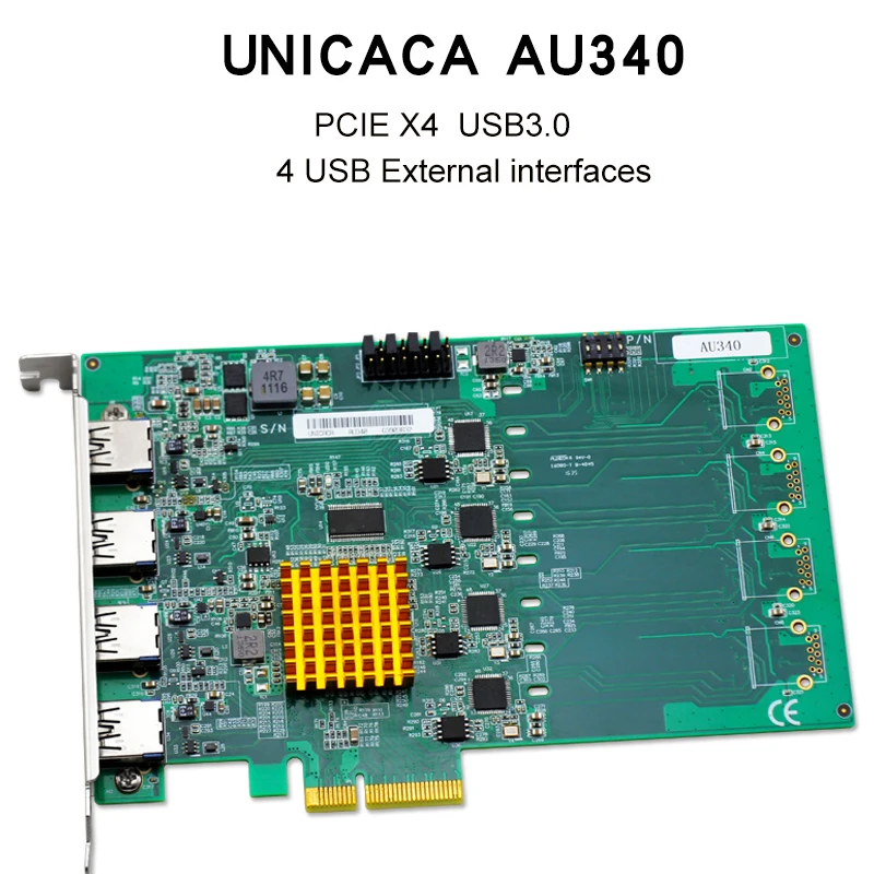 UNICACA AU340 PCIe X4 USB3.0 4 USB external interface riser cards