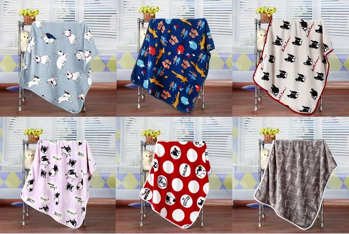 

70*100CM Catoon Animal Printed Baby Kids Fleece Blanket Throws on Sofa/Bed/Plane Manta Travel Plaids Bedspreads Linens Drop Ship