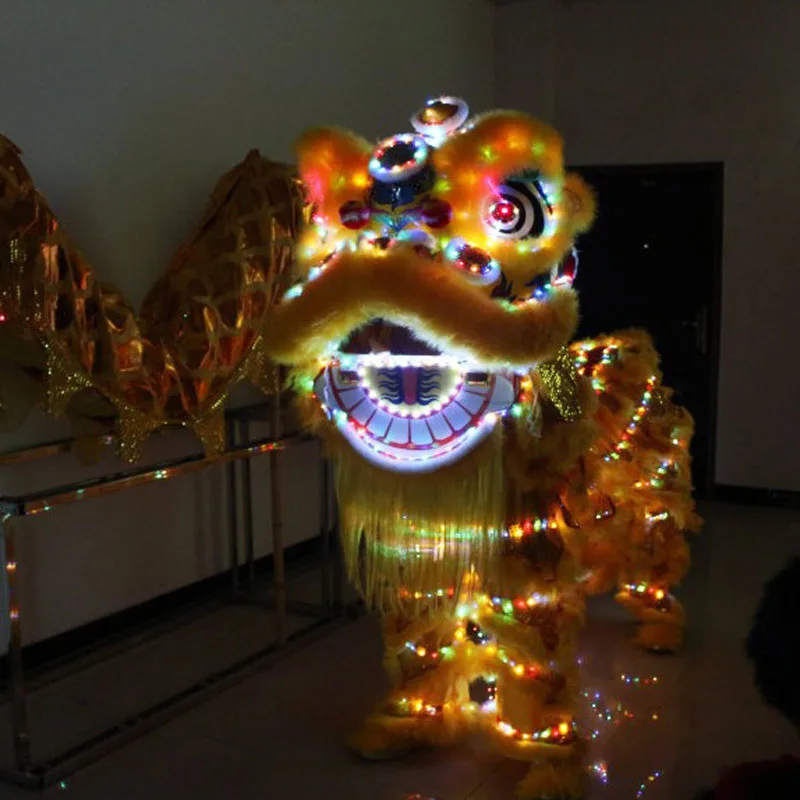 Costumi Da Ballo A Led Lion Light Wushu Lion Dancing Costume Lion Dance Festival Cinese Business Evening Costumi Cosplay