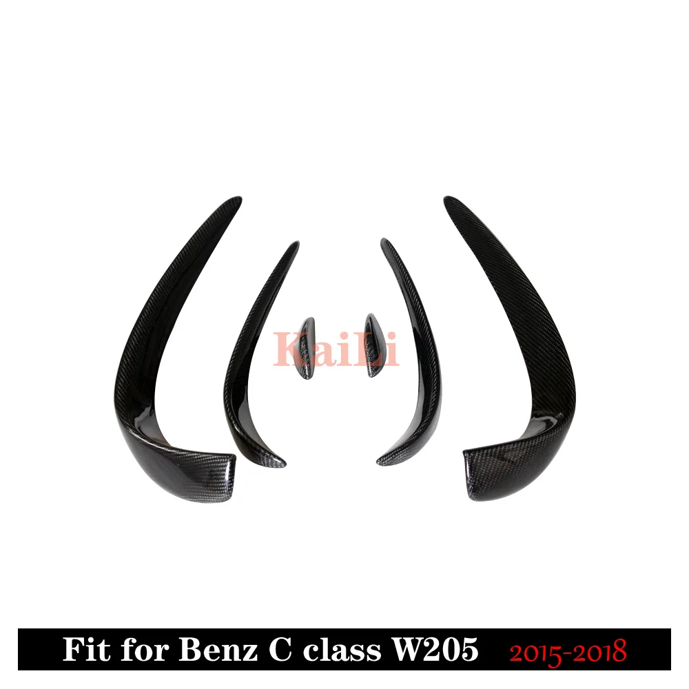 W205 карбоновый бампер Canards для Benz C Class C205 с упаковкой C43 2015 2018 C180 C200 C250 разветвитель
