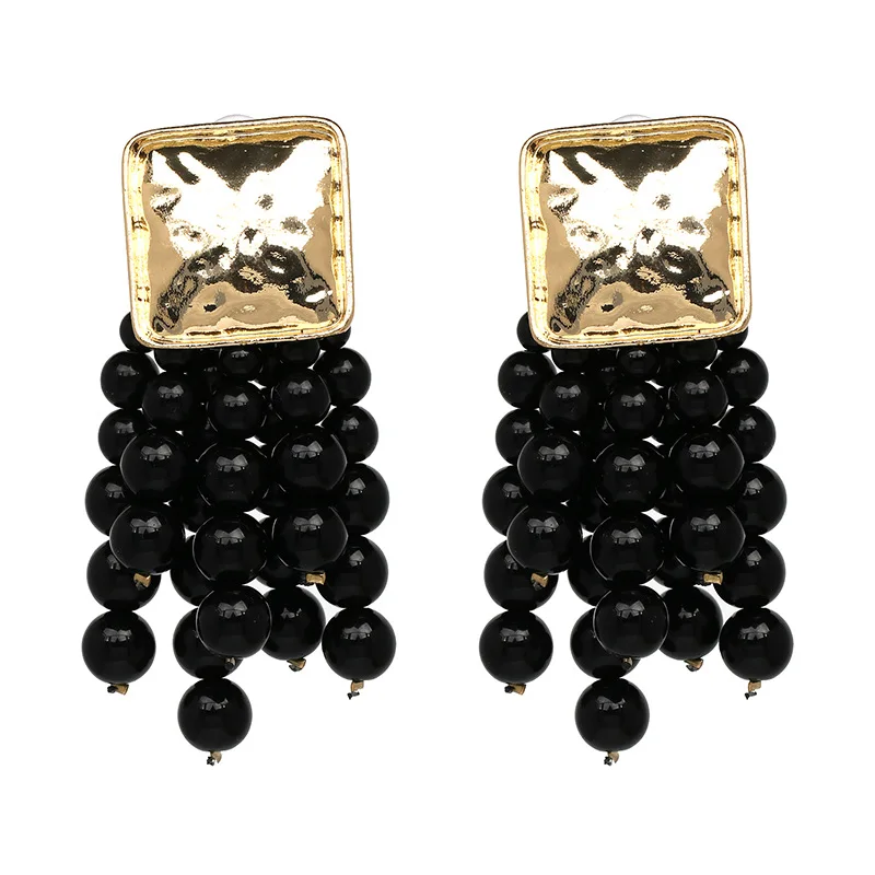 beaded fringe earrings