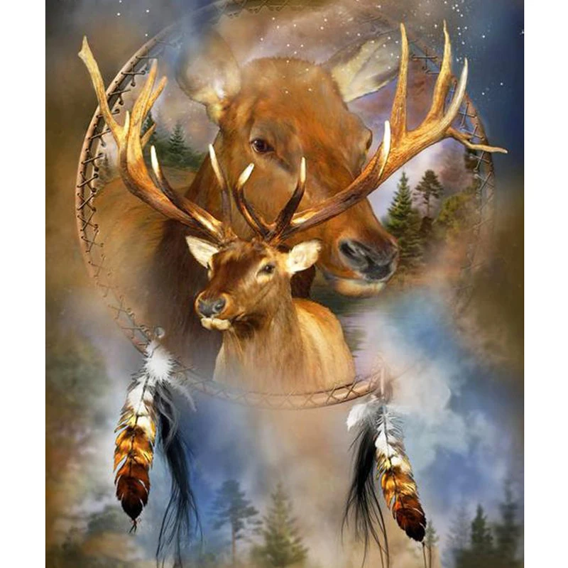 GLymg Diy 5d Diamond Painting Deer Animal Series Diamond Embroidery Diamond Painting Cross Stitch Full Square Craft Painting