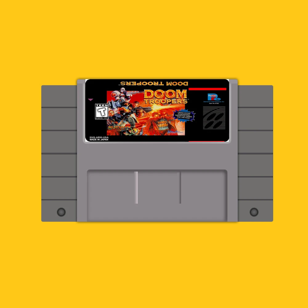 Хит продаж 46-контактный 16-битный игровой картридж NTSC Doom Troopers | Электроника