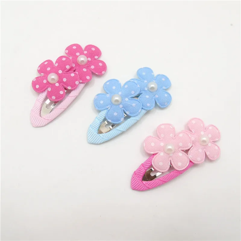15pcs/lot Light Pink Small Flower Snap Hair Clip Newborn Baby Hair
